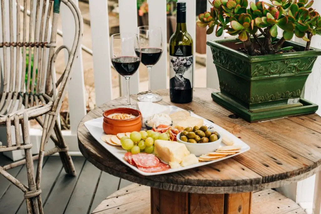 dining set on a small balcony